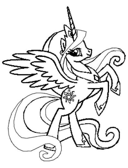 My Little Pony Coloring Pages Princess Celestia - Part 4